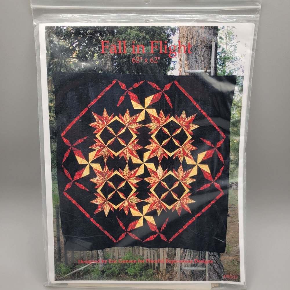 Fall in Flight Pieced Quilt Pattern Pieceful Expressions Designs 62 x 62